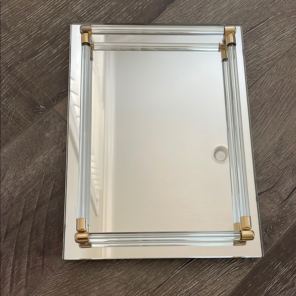 Elegant Gold and Silver Bathroom Mirror Tray